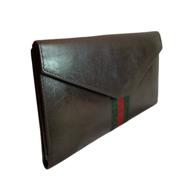 Gucci Vintage Sherry Line Leather Wallet Chocolate Brown - Picture 4 of 16